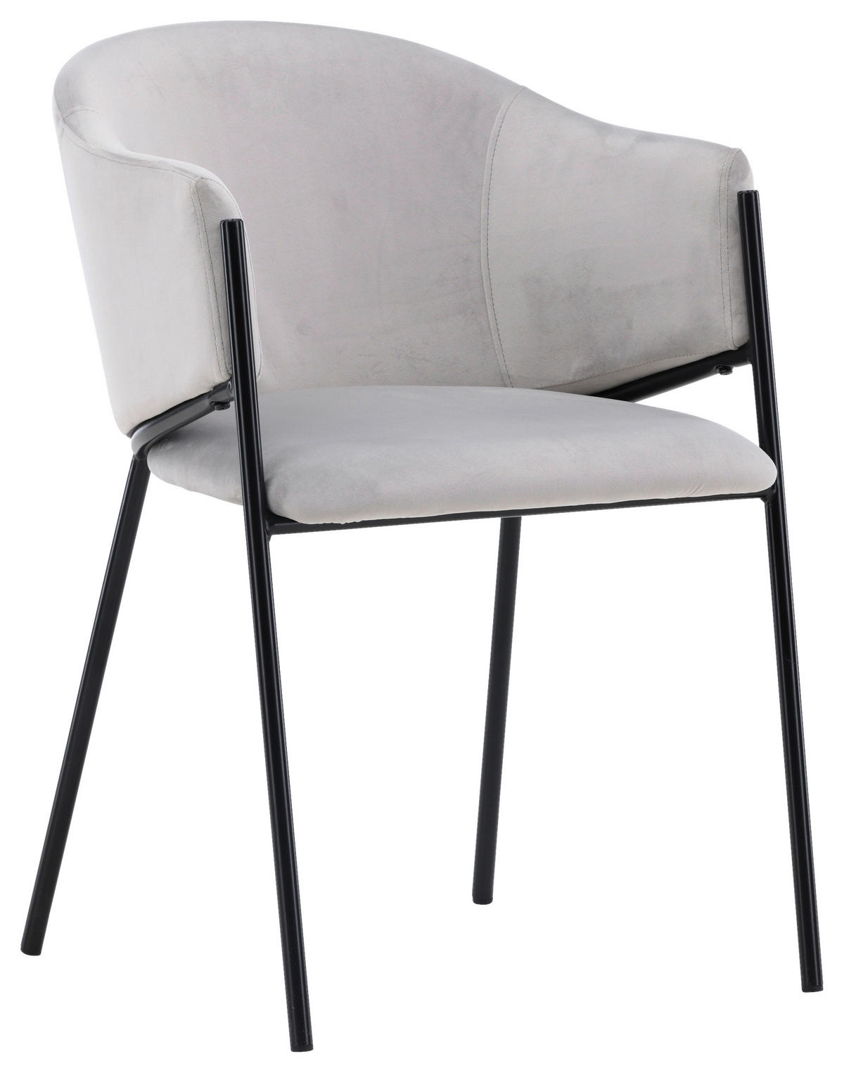 STOLSET 2 styck stål sammet  - ljusgrå/svart, Design, metall/textil (54/80/62cm) - Livetastic