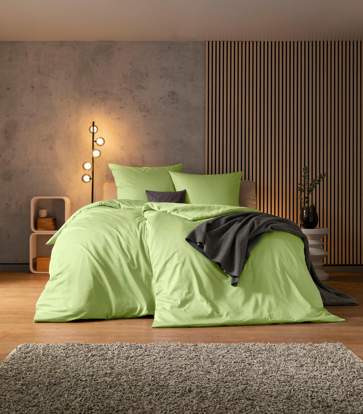 BETTWÄSCHE Atelier Makosatin 135/200 cm  - Hellgrün, Basics, Textil (135/200cm) - Estella