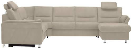 WOHNLANDSCHAFT in Mikrofaser Naturfarben  - Alufarben/Naturfarben, Konventionell, Textil/Metall (262/335/173cm) - Beldomo System