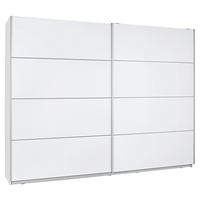 GARDEROB MED SKJUTDÖRRAR 220/210/61 cm 2-dörrar - vit/silver, Design, metall/trämaterial (220/210/61cm) - Best Price