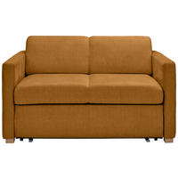 SCHLAFSOFA Flachgewebe Dunkelgelb  inkl. Bettkasten, Schlaffunktion, Rücken echt  - Buchefarben/Dunkelgelb, KONVENTIONELL, Holz/Textil (144/81/97,5cm) - Carryhome