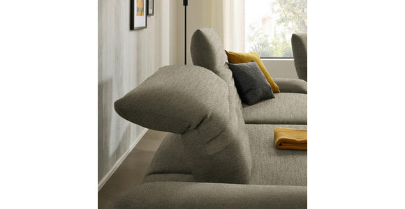 ECKSOFA  in Chenille Taupe  170-195/280 cm  - Taupe/Schwarz, Design, Textil/Metall (170-195/280cm) - Dieter Knoll