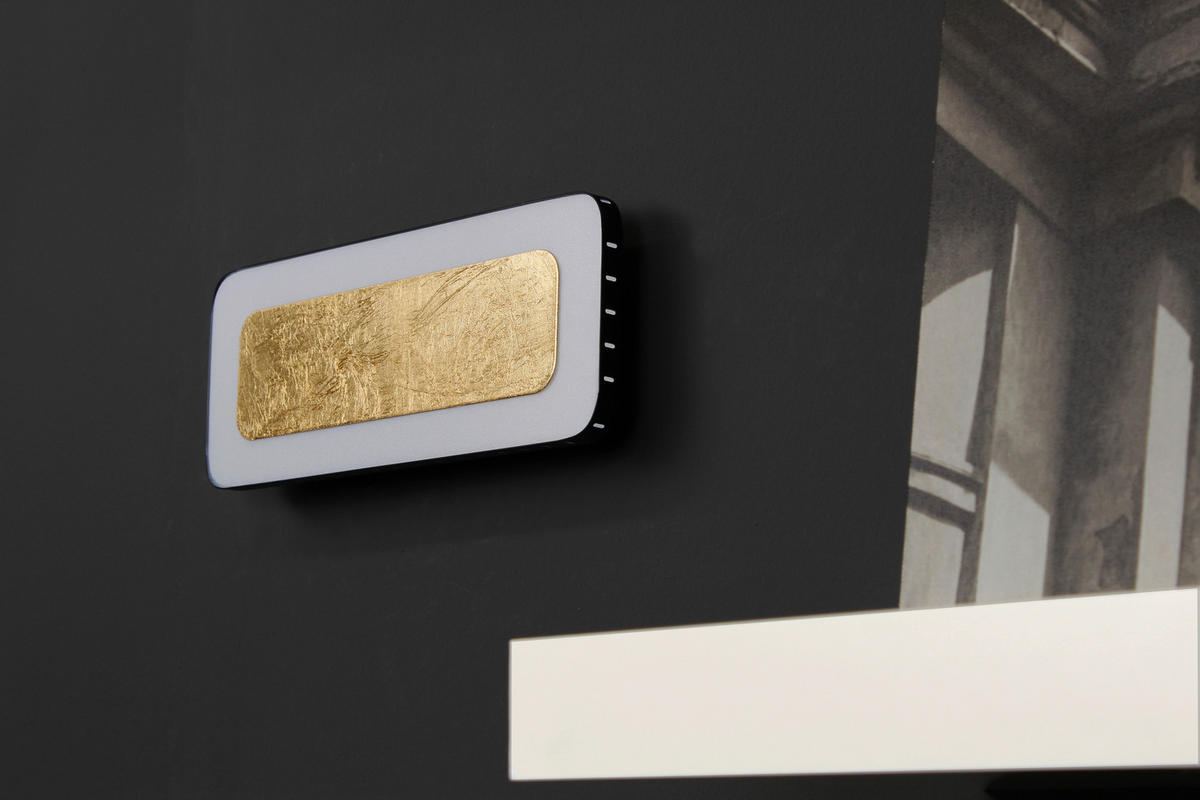 LED-WANDLEUCHTE 30/12/4,5 cm   - Goldfarben/Schwarz, Design, Metall (30/12/4,5cm)