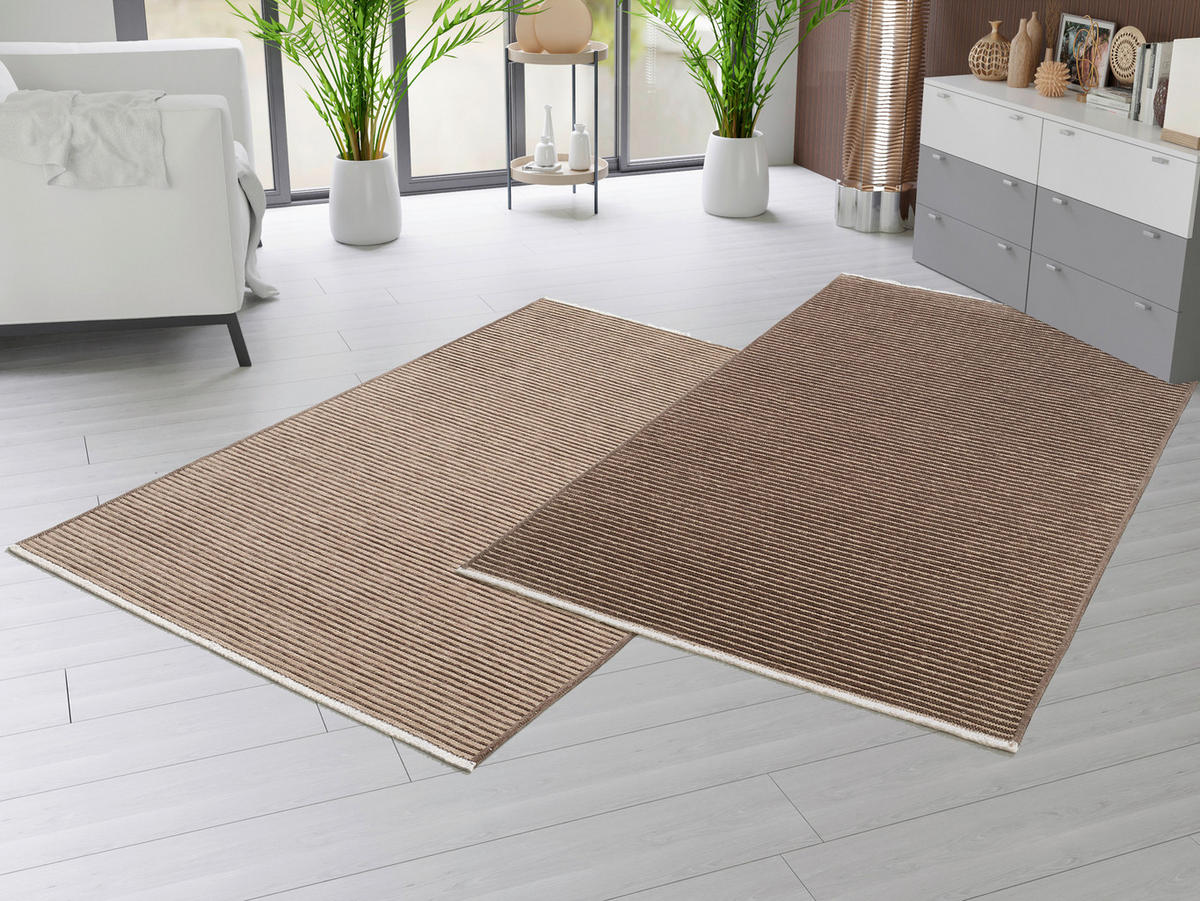 FLACHWEBETEPPICH 65/130 cm Braun, Beige  - Beige/Braun, Design, Textil (65/130cm) - Novel