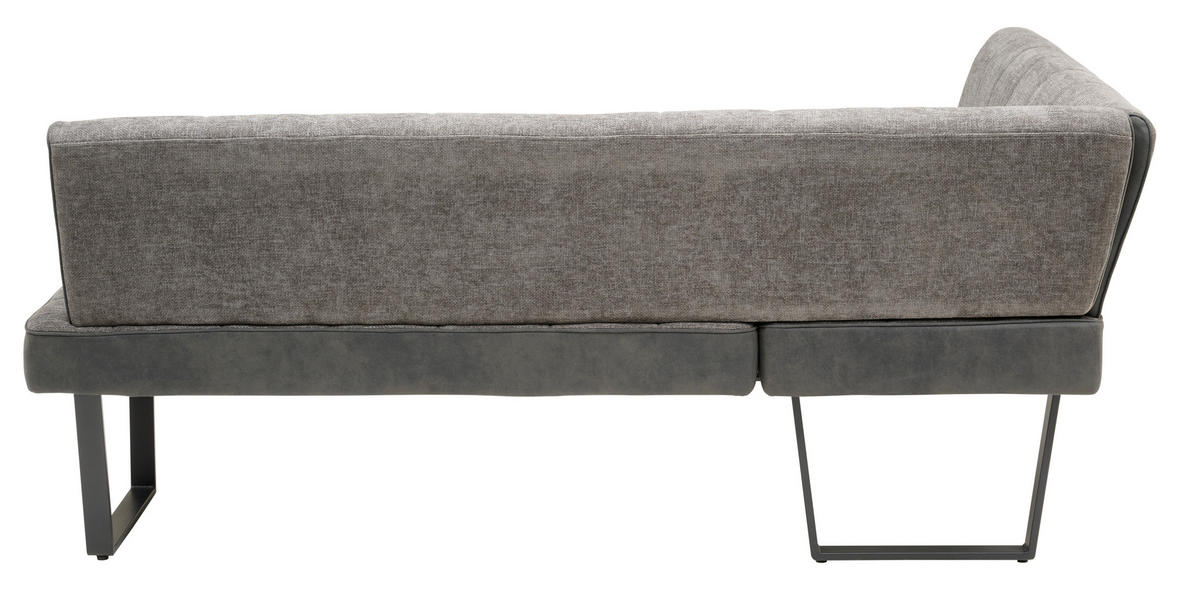 ECKBANK 200/160 cm  in Grau, Schwarz  - Schwarz/Grau, KONVENTIONELL, Textil/Metall (200/160cm) - MID.YOU