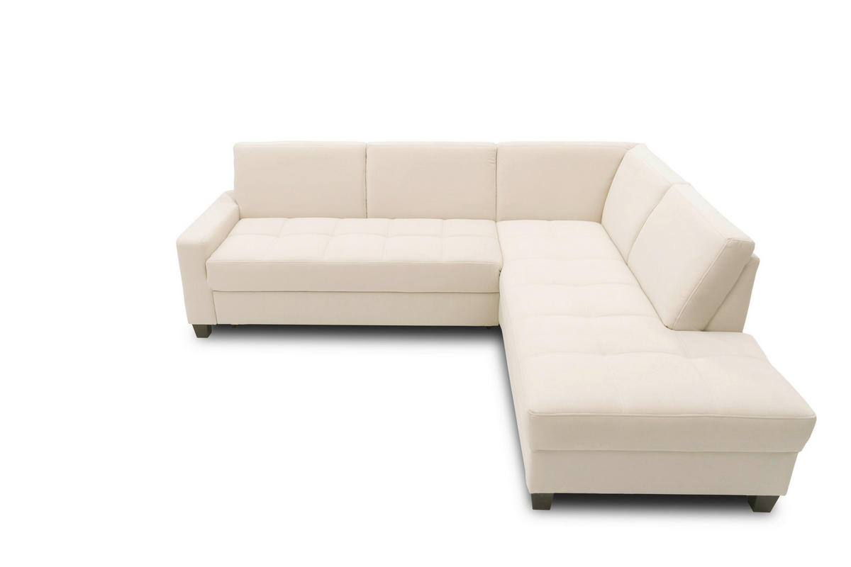 ECKSOFA FLORENTINA Creme Mikrofaser  - Wengefarben/Creme, Basics, Holz/Textil (243/209cm) - MID.YOU