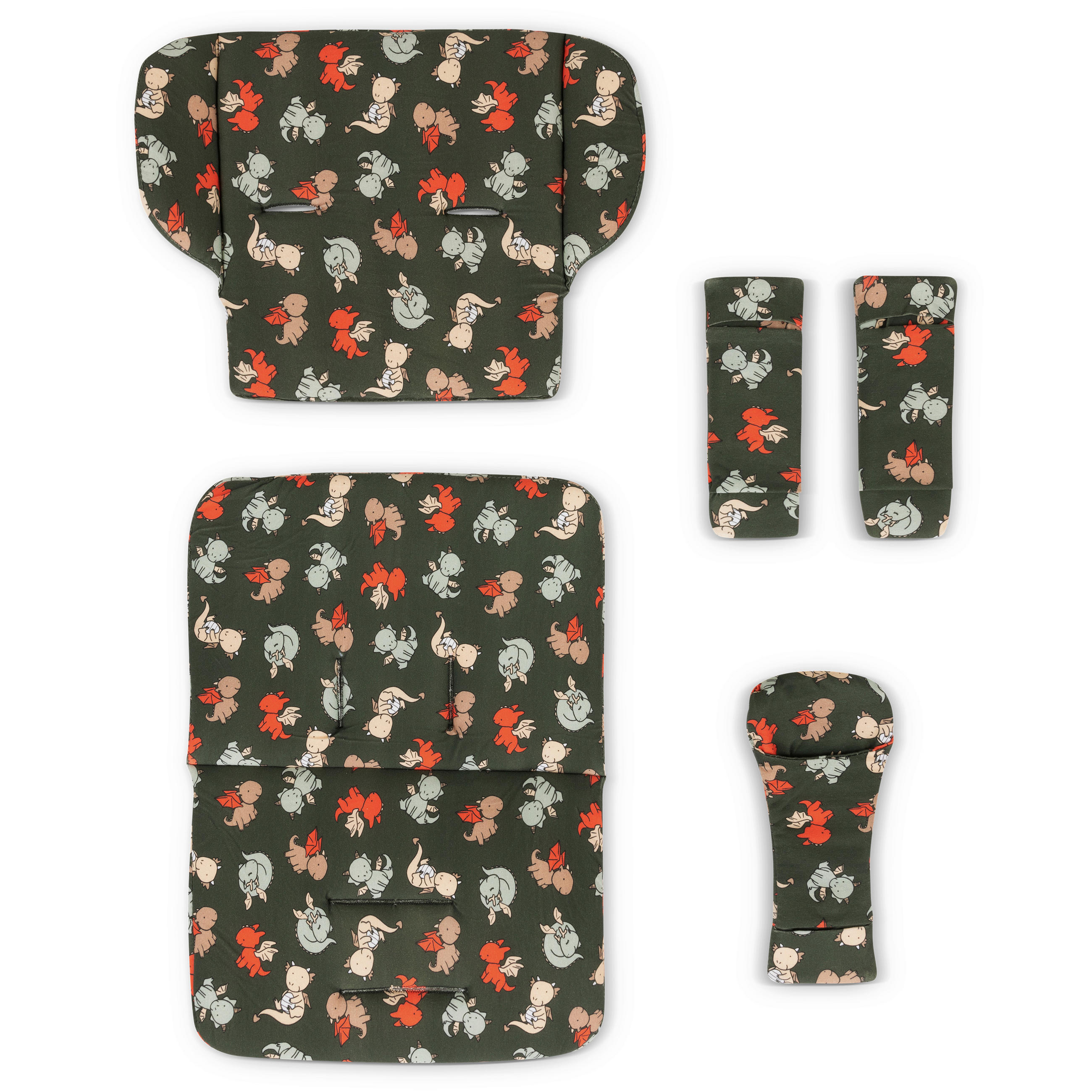 KINDERWAGENEINLAGE - Multicolor/Olivgrün, Basics, Textil (31,5/27/6,5cm) - ABC Design