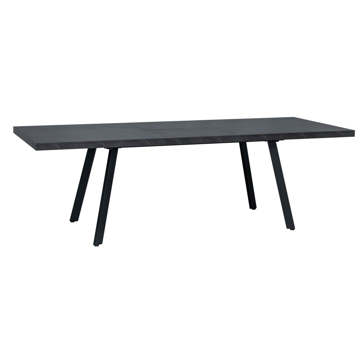 ESSTISCH Grau, Schwarz rechteckig  ausziehbar  - Schwarz/Grau, Design, Holzwerkstoff/Metall (180-240/100/76cm) - Carryhome