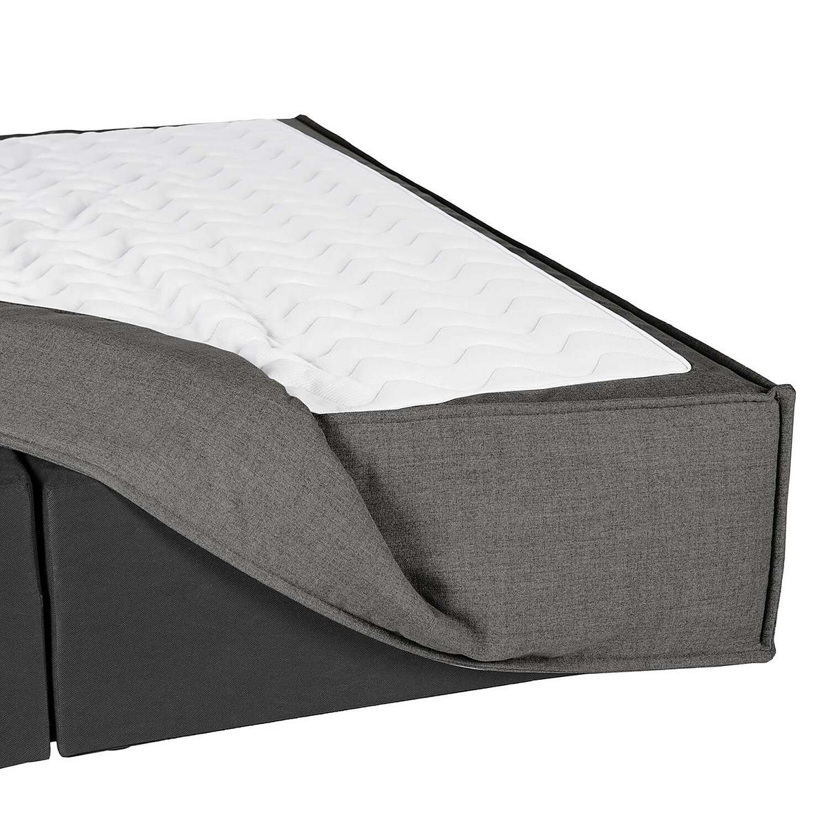 BOXSPRINGBETT 140/220 cm  in Anthrazit  - Anthrazit/Schwarz, Design, Textil (140/220cm) - home24