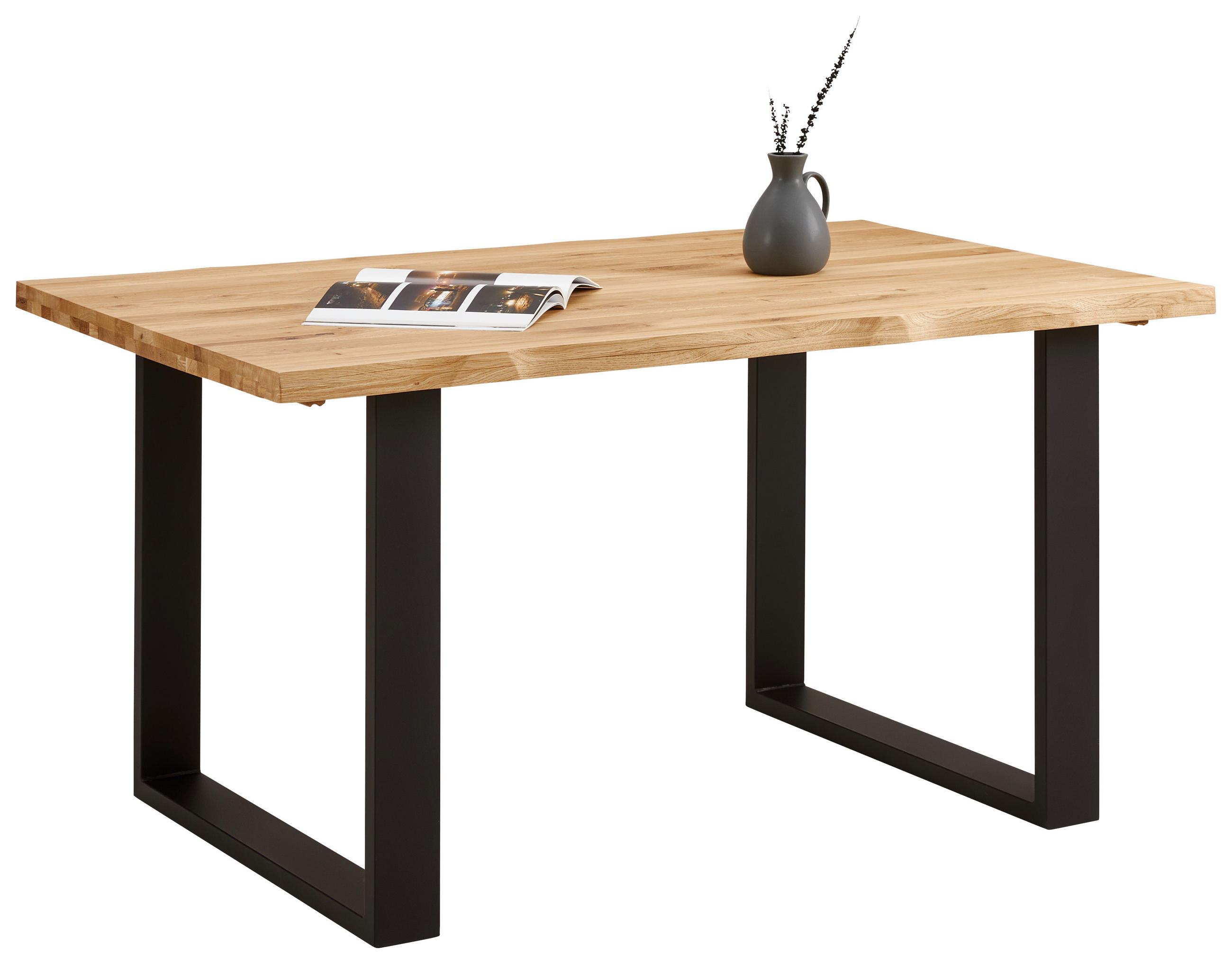 Esstisch mit Echtholz-Platte Wood 140x90 cm, Wildeiche