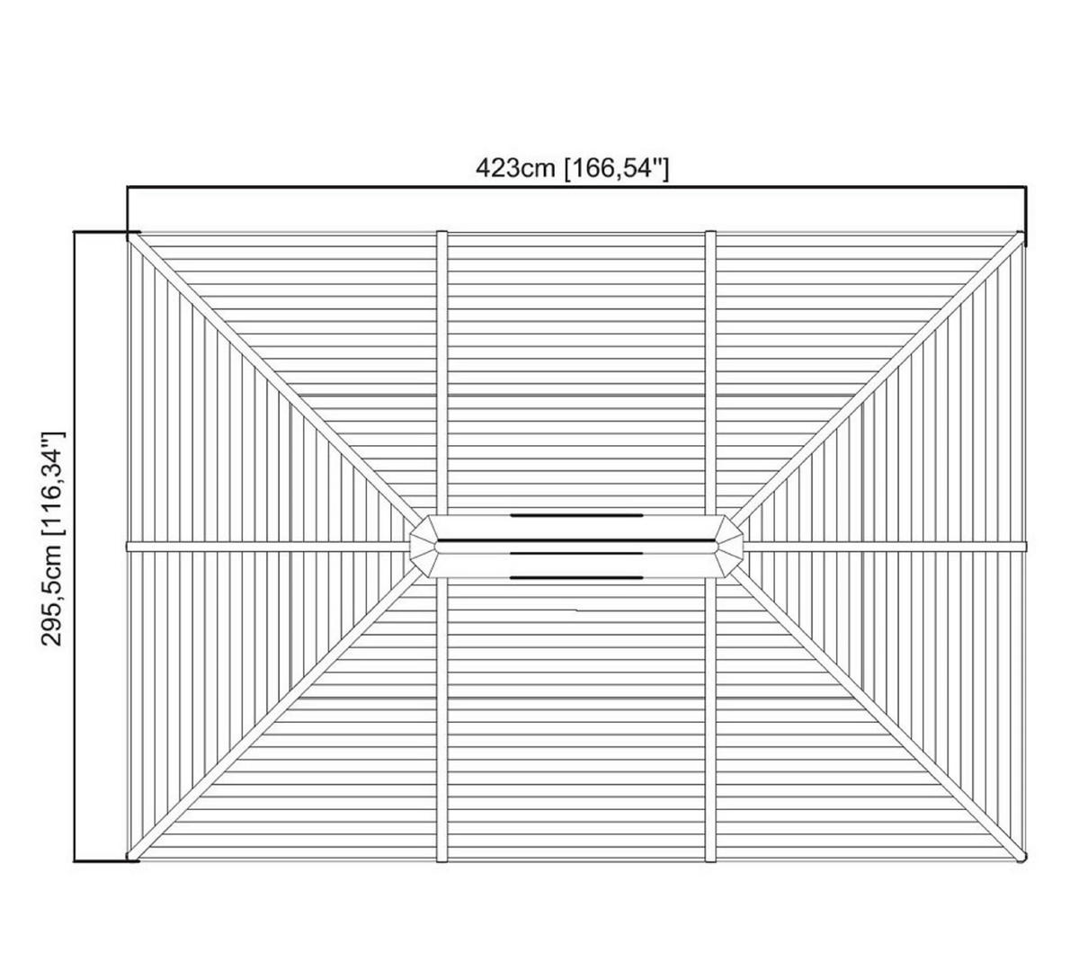 PAVILLON 296/261/423 cm Aluminium  - Anthrazit, Basics, Metall (296/261/423cm)