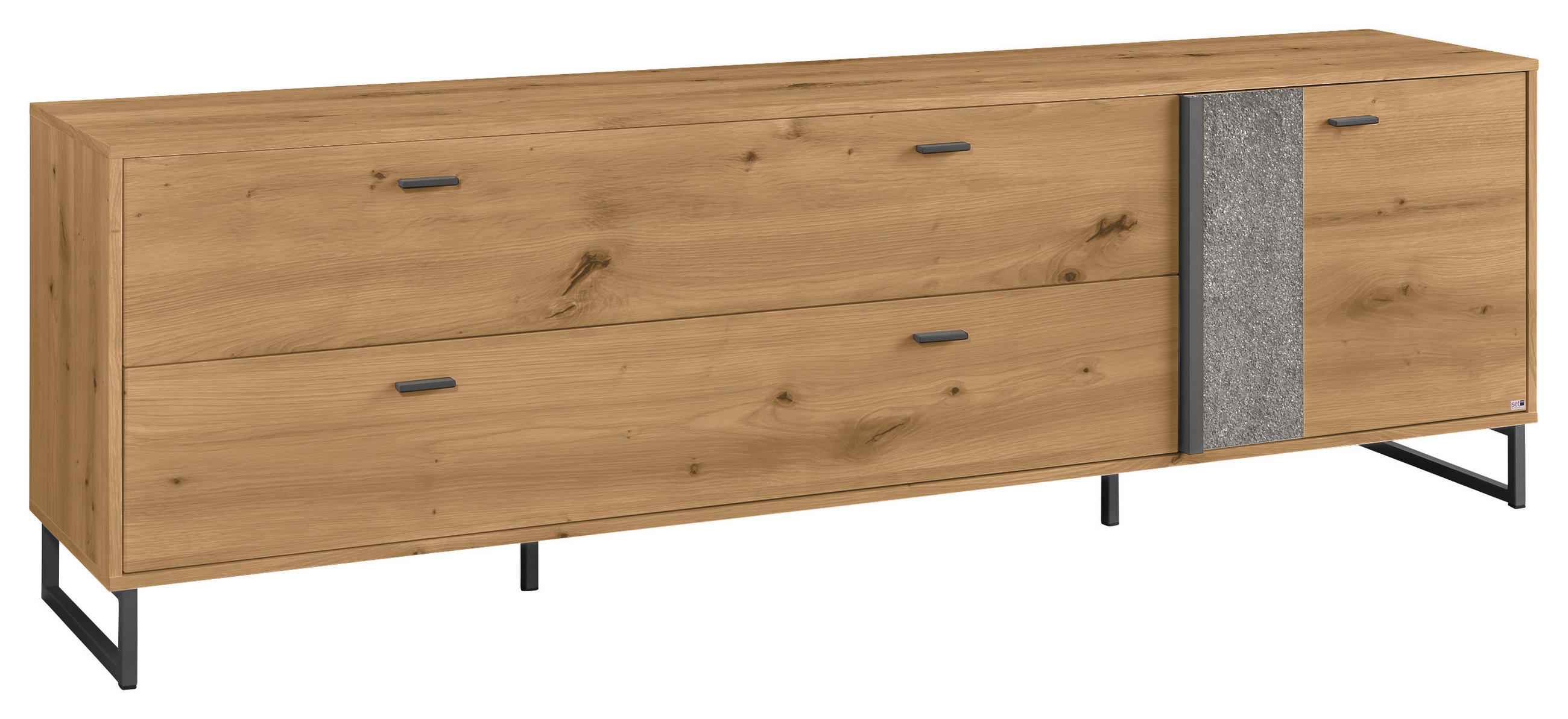 TV-ELEMENT - Dunkelgrau/Eiche Artisan, Design, Holzwerkstoff/Stein (213,7/66,5/43,8cm) - SetOne by Musterring