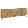 TV-ELEMENT - Dunkelgrau/Eiche Artisan, Design, Holzwerkstoff/Stein (213,7/66,5/43,8cm) - SetOne by Musterring