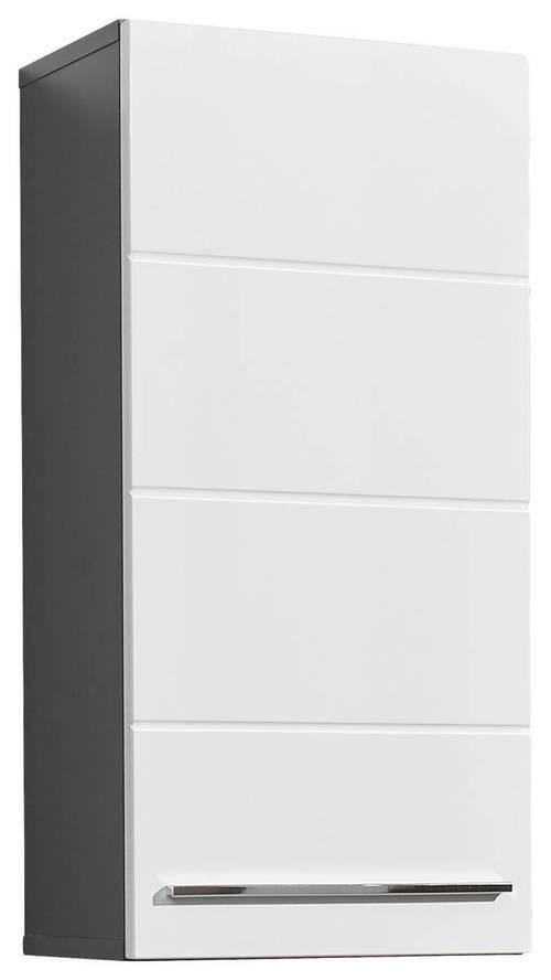 HÄNGESCHRANK 34/70/23 cm  - Weiß Hochglanz/Anthrazit, Natur, Holzwerkstoff/Kunststoff (34/70/23cm) - Xora