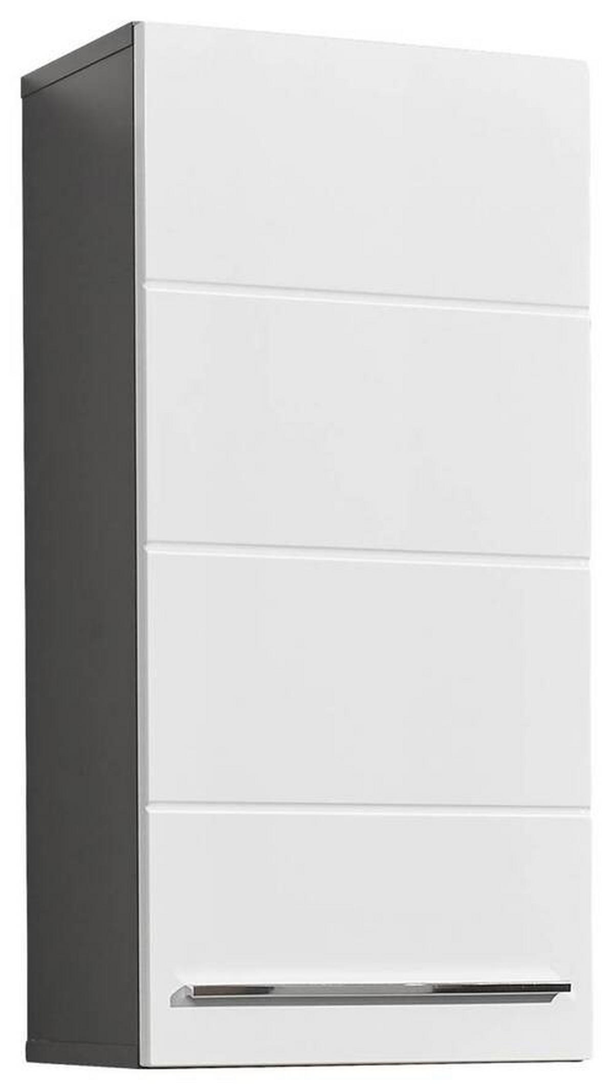 HÄNGESCHRANK 34/70/23 cm  - Weiß Hochglanz/Anthrazit, Natur, Holzwerkstoff/Kunststoff (34/70/23cm) - Xora