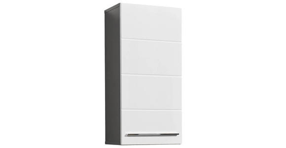 OBERSCHRANK 34/70/23 cm  - Weiß Hochglanz/Anthrazit, Natur, Holzwerkstoff/Kunststoff (34/70/23cm) - Xora