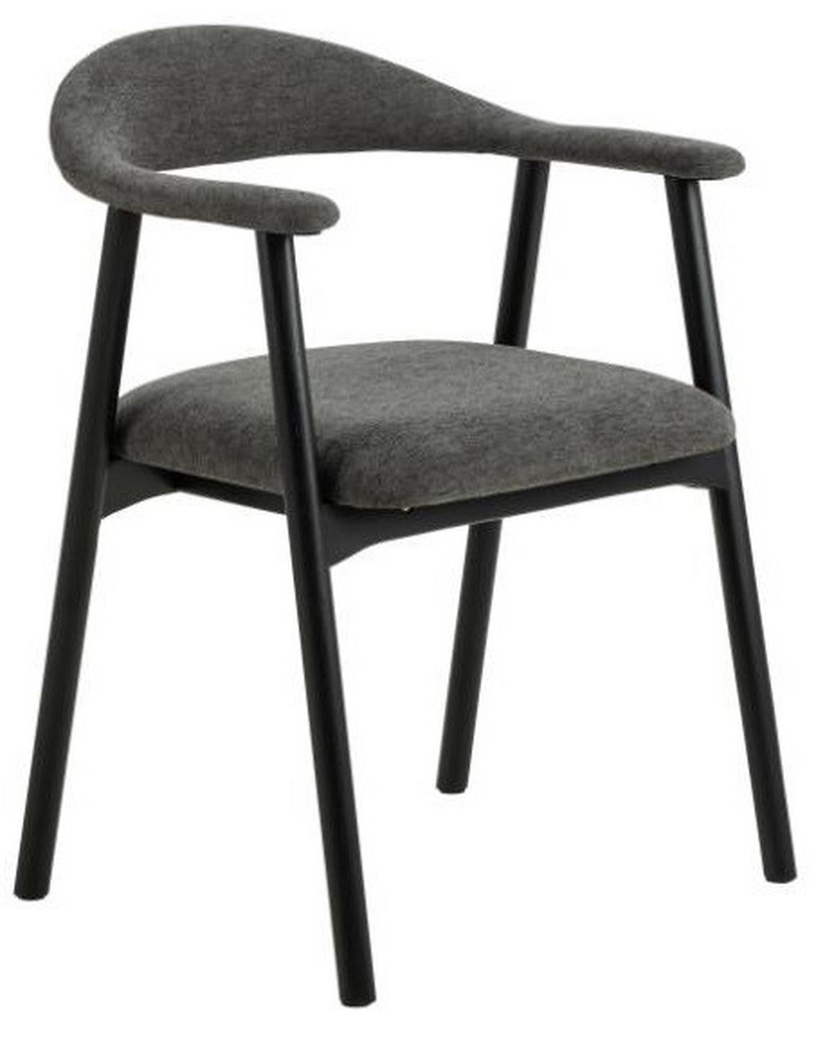 ŽIDLE S PODRUČKAMI, plochá tkanina, černá, tmavě šedá - černá/tmavě šedá, Moderní, dřevo/textil (56/75,5/54cm) - MID.YOU