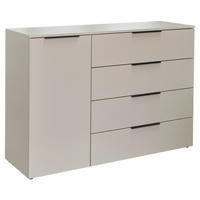 Comodă Cu Uși 136/93/42 cm  - cașmir/negru, Konventionell, plastic/metal (136/93/42cm) - Xora