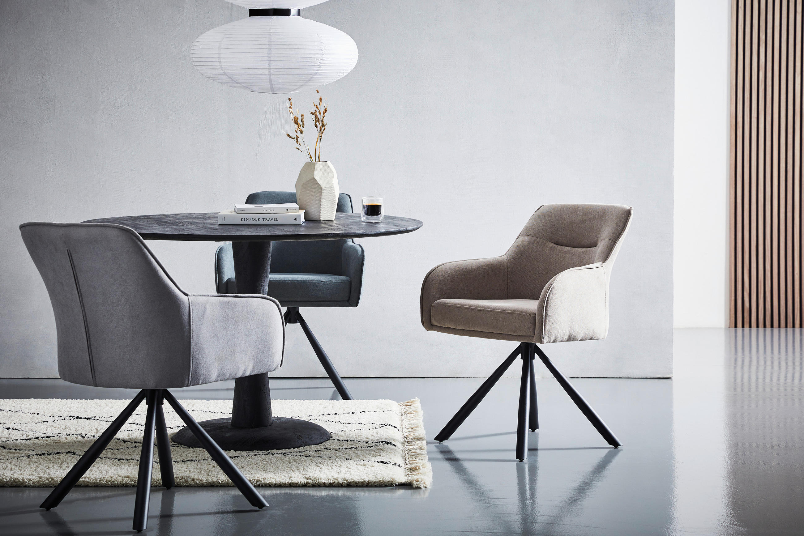 Thumbnail - Livetastic Armlehnstuhl, Schwarz, Hellgrau, Metall, Textil, Füllung: Schaumstoff, Taschenfederkern, Drehkreuz, 61x85x61 ...