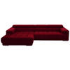 ECKSOFA Mikrofaser Rot  - Silberfarben/Rot, Design, Textil/Metall (190/335cm) - Beldomo Speed
