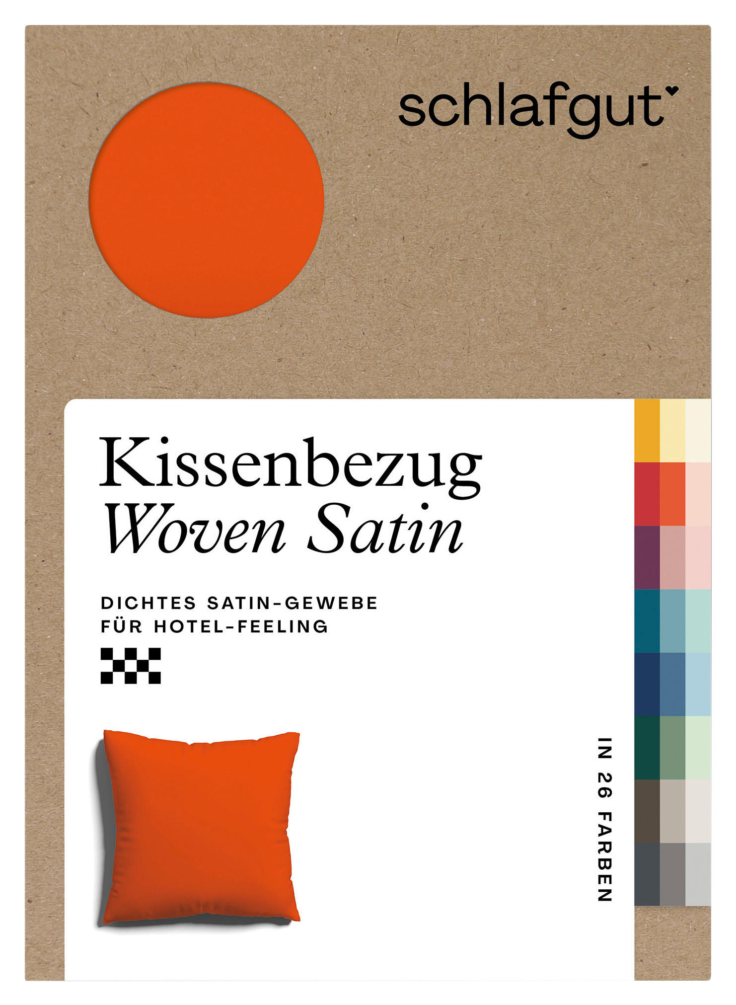 KOPFKISSENBEZUG WOVEN SATIN 80/80 cm  - Dunkelorange, Basics, Textil (80/80cm) - Schlafgut
