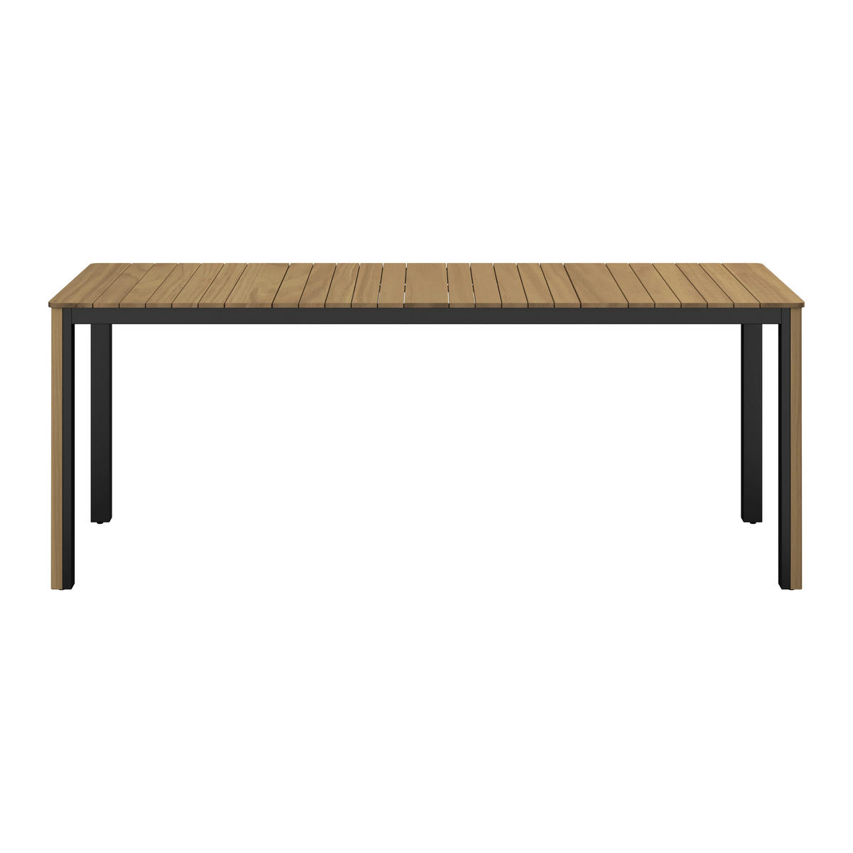 GARTENTISCH  - Schwarz/Teakfarben, MODERN, Holz/Metall (180/90/75cm) - Ambia Garden