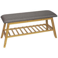 KLOP S PROSTOROM ZA ČEVLJE siva, naravne barve - siva/naravne barve, Basics, tekstil/les (90/45/30cm) - Carryhome