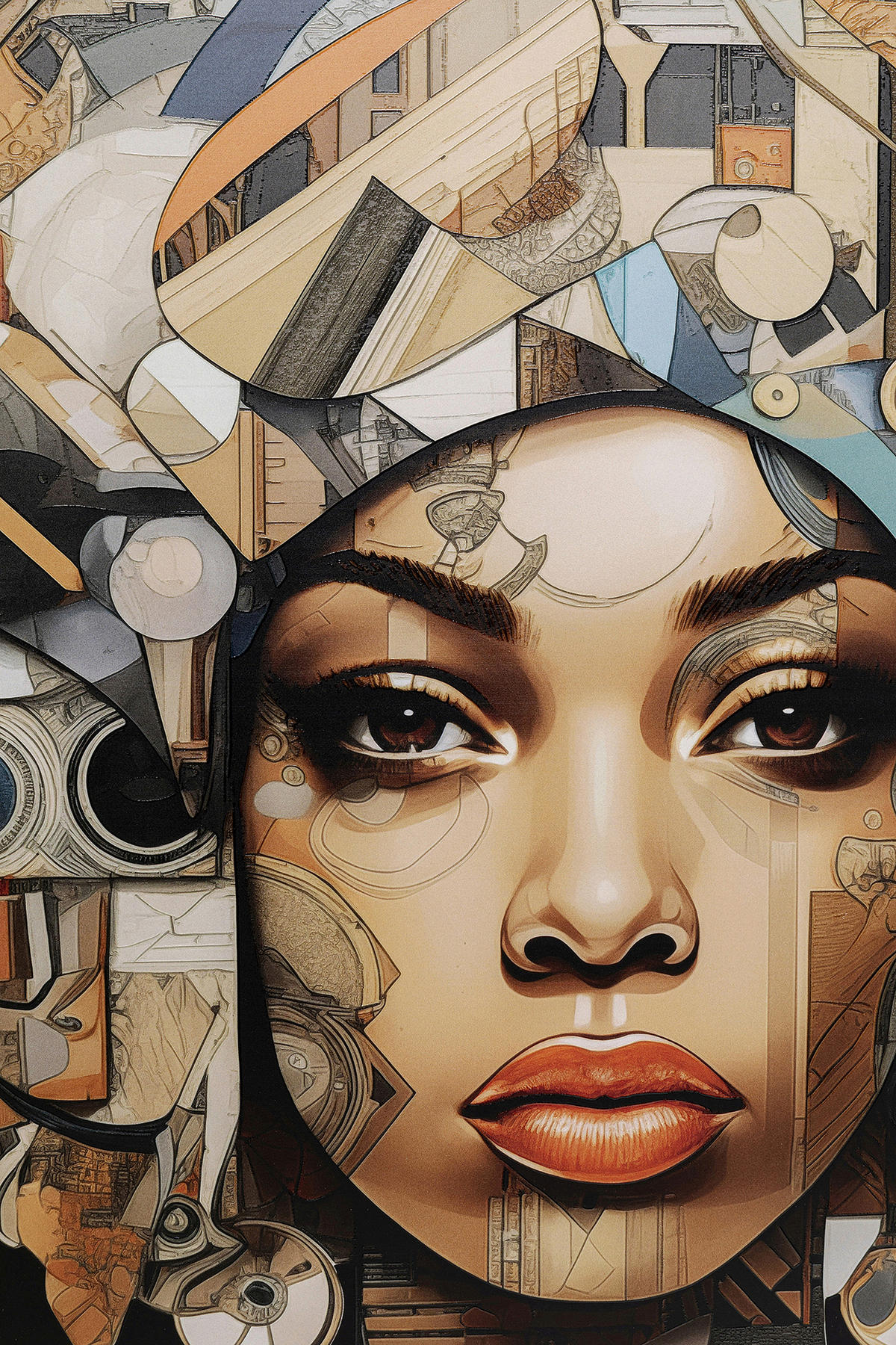 GLASBILD Abstraktes, Ethno, Frauen  - Multicolor, Design, Glas/Kunststoff (120/120/0,4cm) - Kare-Design