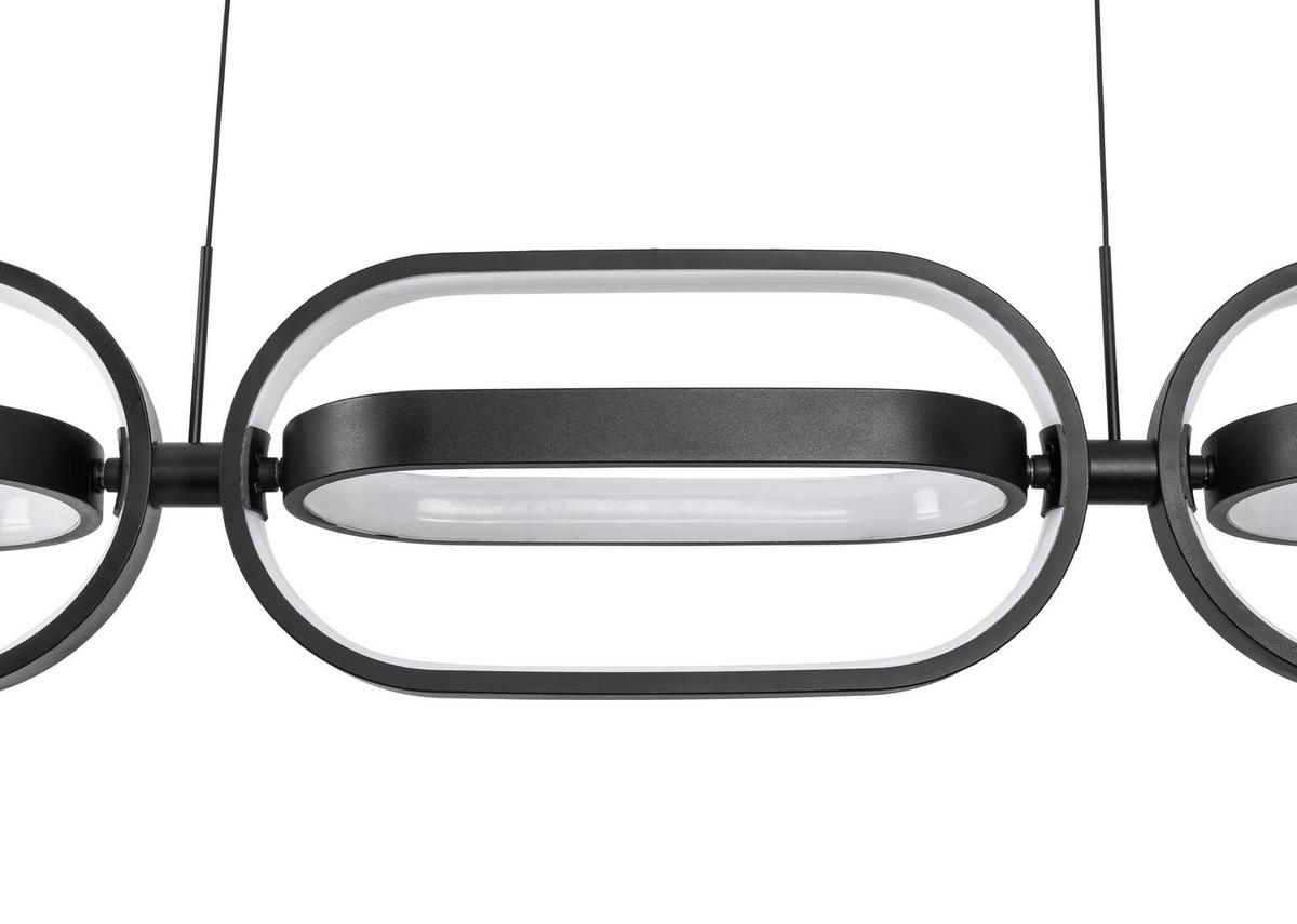 ZÁVESNÉ LED SVIETIDLO, 123/21/250 cm  - čierna, Design, kov/plast (123/21/250cm) - Novel