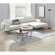 ECKSOFA in Echtleder Weiß  305/163 cm  - Eichefarben/Schwarz, Design, Leder/Holz (305/163cm) - Novel