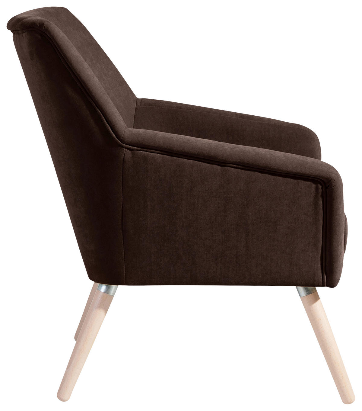 SESSEL in Velours Braun  - Buchefarben/Braun, Design, Holz/Textil (67/81/71cm) - Max Winzer