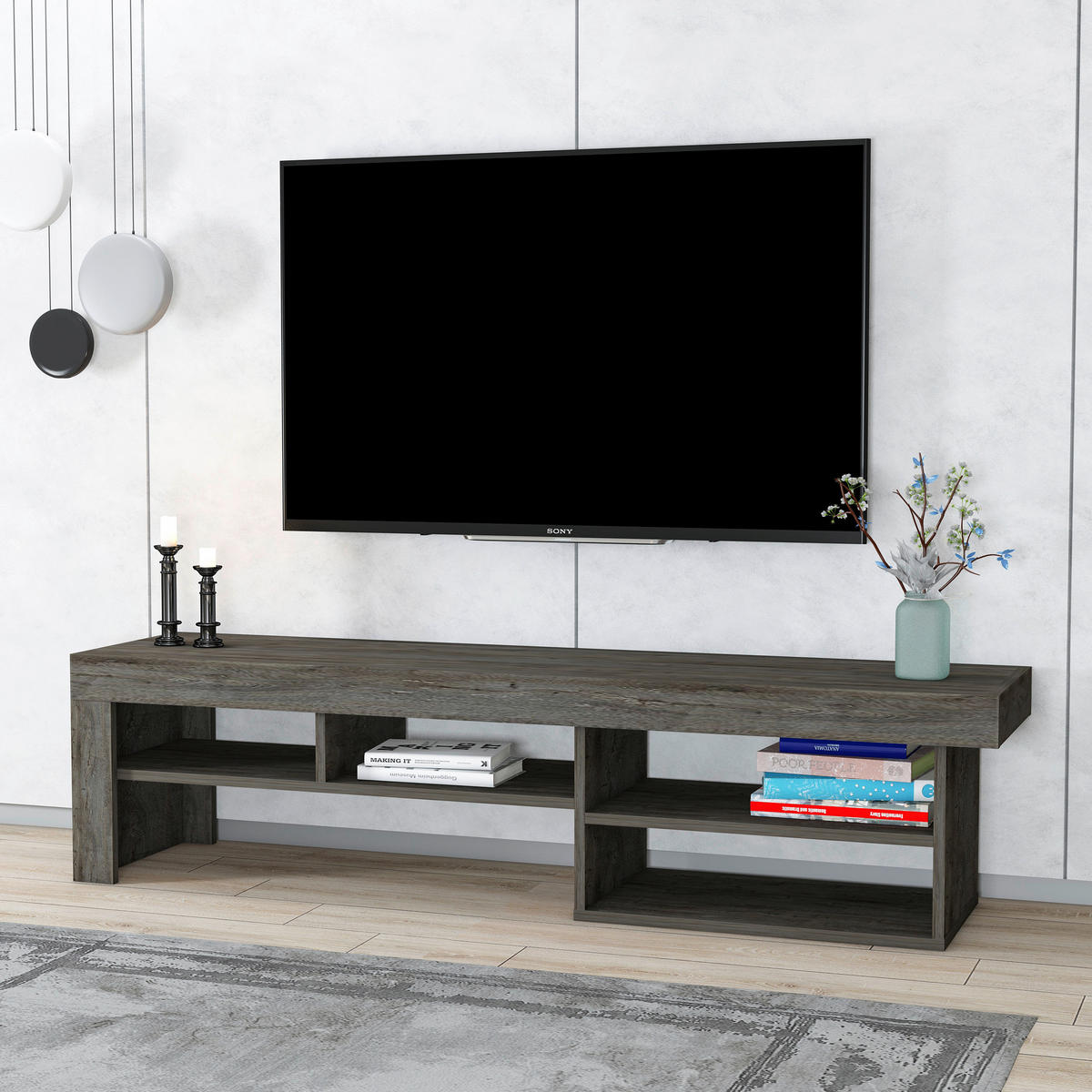 LOWBOARD  in 160/40/38 cm  - Graphitfarben, Design, Holzwerkstoff (160/40/38cm) - MID.YOU