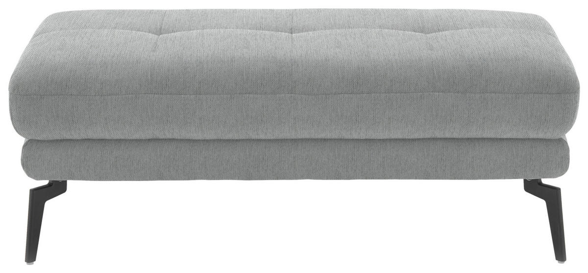 HOCKER in Textil Hellgrau  - Hellgrau/Schwarz, Design, Textil/Metall (132/45/68cm) - Beldomo Style