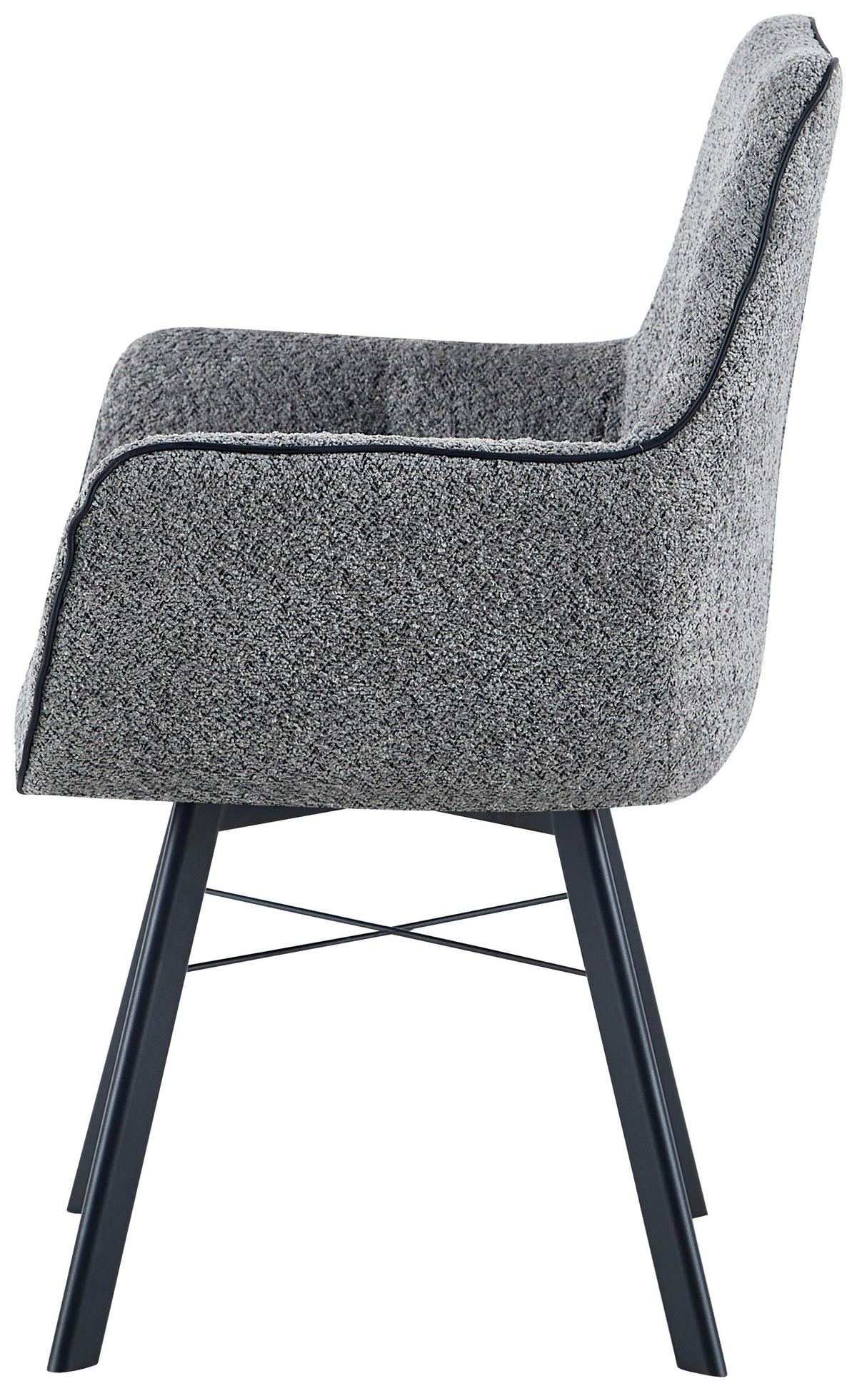 STOL MED ARMSTÖD järn  - grå, Design, metall/textil (64/91/61cm) - Kayoom