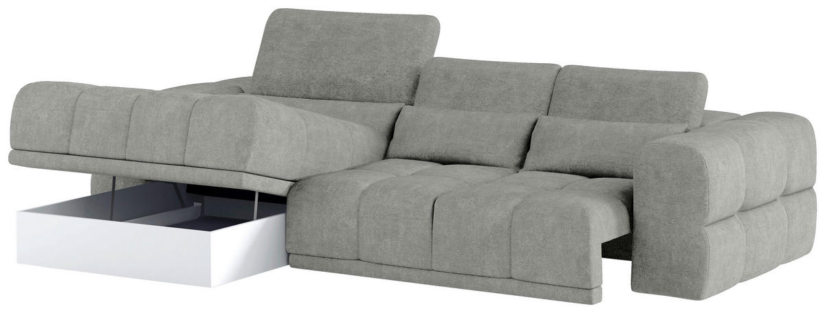 HÖRNSOFFA i chenille greige  - greige/svart, Klassisk, textil/plast (203/290cm) - MID.YOU