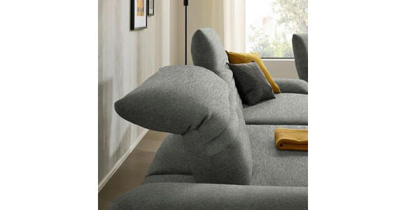 ECKSOFA  in Teddystoff Grau  170-195/280 cm  - Schwarz/Braun, Design, Textil/Metall (170-195/280cm) - Dieter Knoll