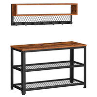 GARDEROBE 2-teilig  in 73/45,5/30 cm  - Dunkelbraun/Schwarz, Trend, Holzwerkstoff/Metall (73/45,5/30cm) - MID.YOU