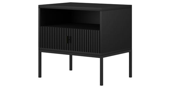 NACHTSCHRANK 53,9/52,4/39 cm - Schwarz, Design, Holzwerkstoff/Metall (53,9/52,4/39cm) - Xora