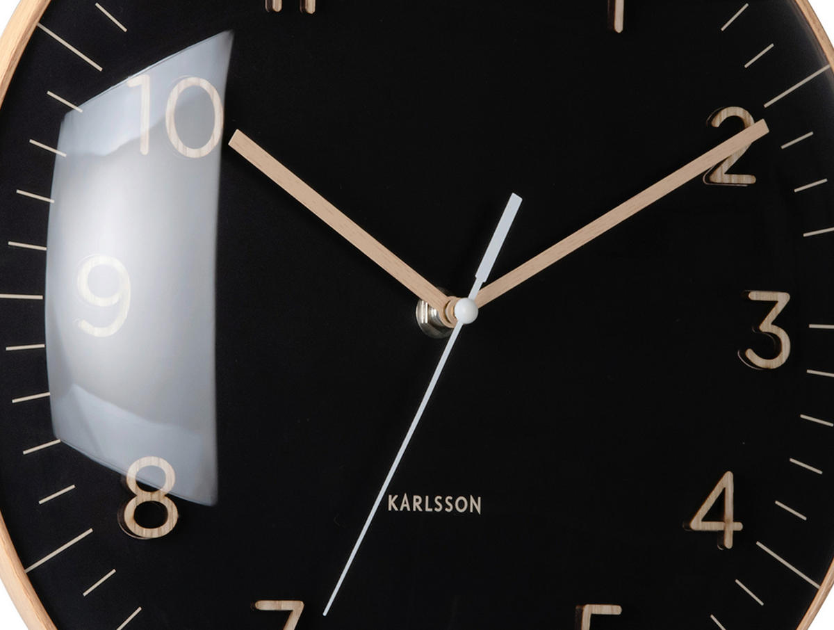WANDUHR Esencia Schwarz  - Schwarz, Basics, Kunststoff (30cm) - Karlsson