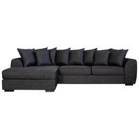 SOFFA i trä, textil svart  - svart, Klassisk, trä/textil (100/317/163cm) - Carryhome