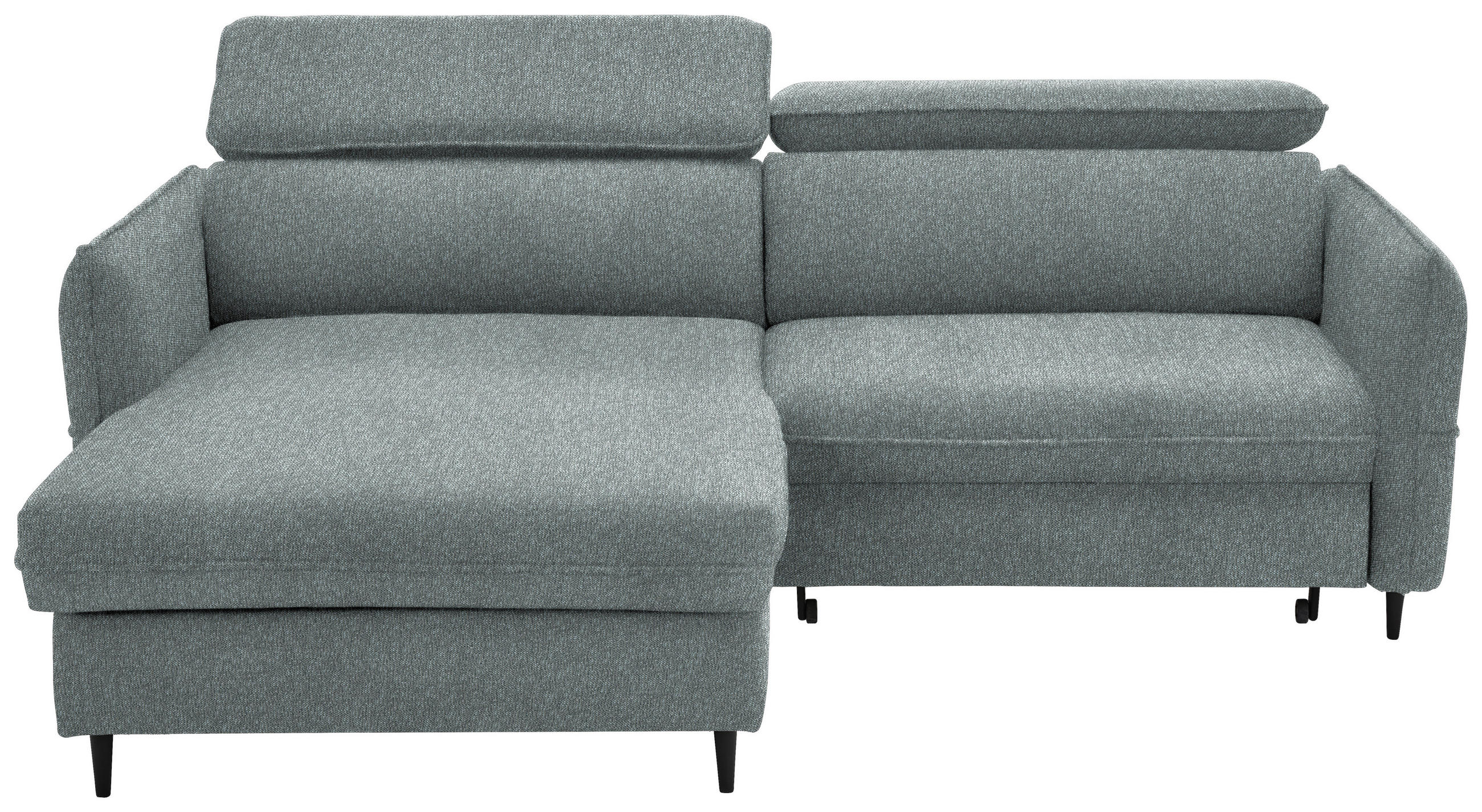 ECKSOFA inkl. Funktionen Petrol Struktur  - Petrol/Schwarz, Design, Holz/Textil (185/232cm) - Stylife