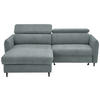 ECKSOFA inkl. Funktionen Petrol Struktur  - Petrol/Schwarz, Design, Holz/Textil (185/232cm) - Stylife