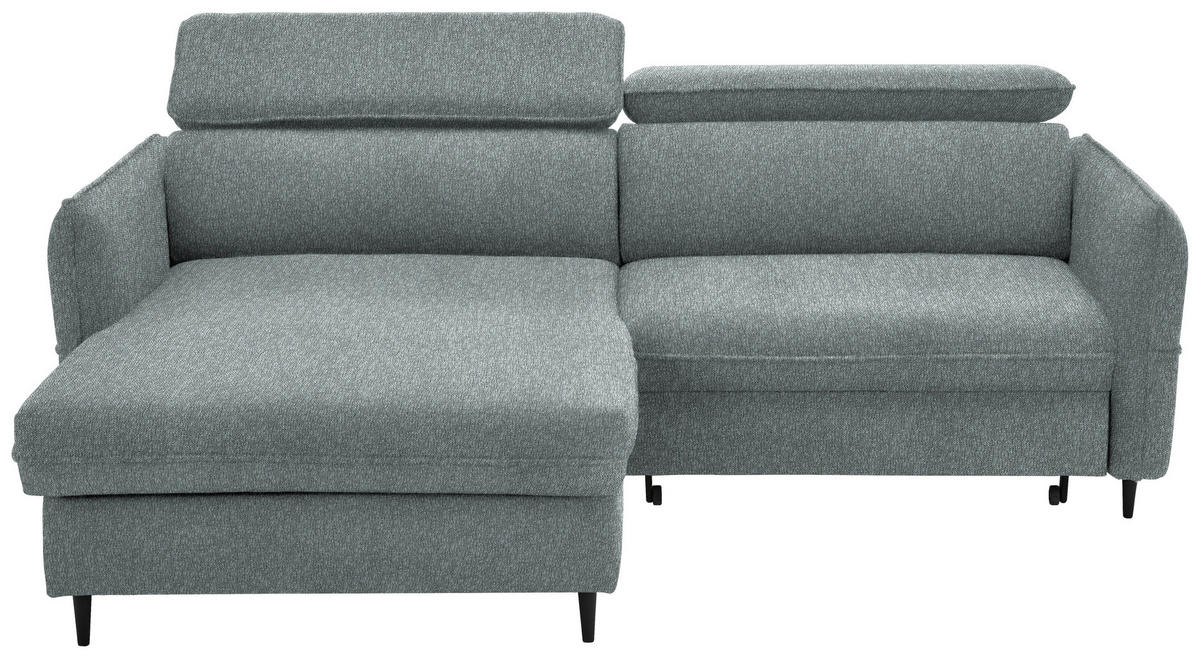 ECKSOFA inkl. Funktionen Petrol Struktur  - Petrol/Schwarz, Design, Holz/Textil (185/232cm) - Stylife