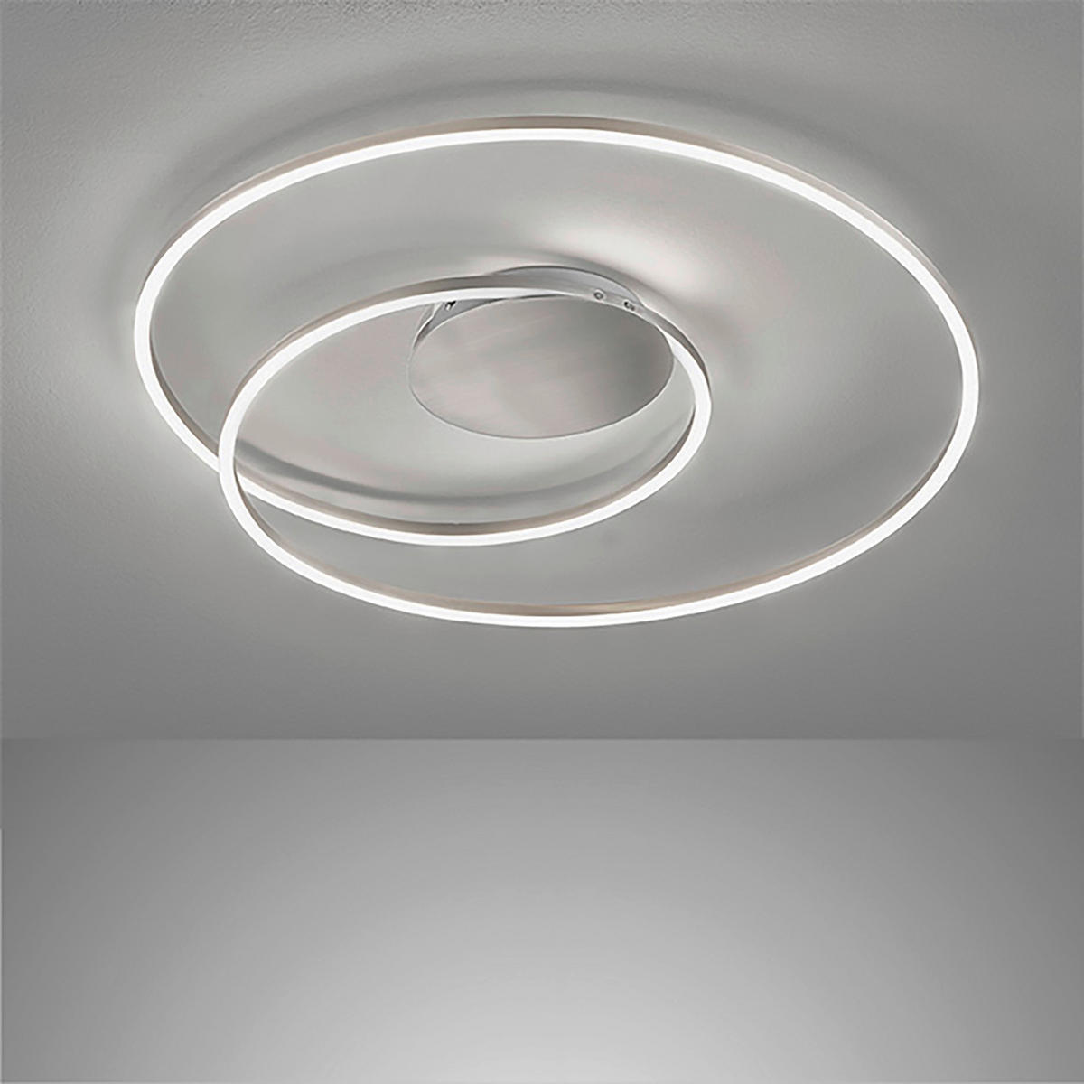 LED-DECKENLEUCHTE  49/7,5 cm    - Nickelfarben, Design, Metall (49/7,5cm) - Fischer & Honsel