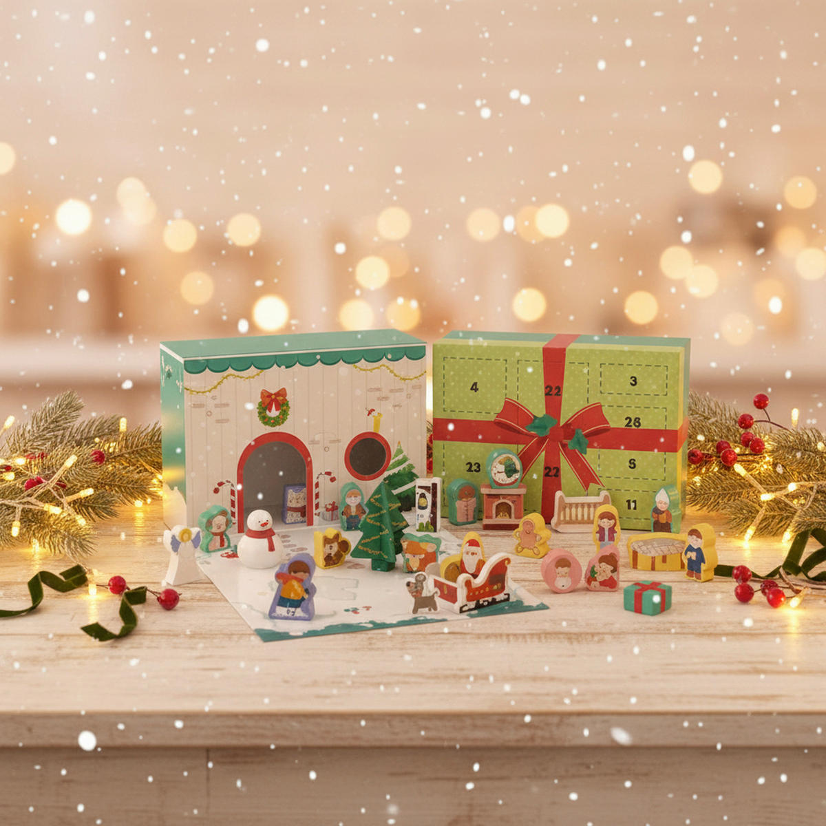 ADVENTSKALENDER  - Basics, Papier/Holzwerkstoff (10,7/18,2/25,2cm) - X-Mas