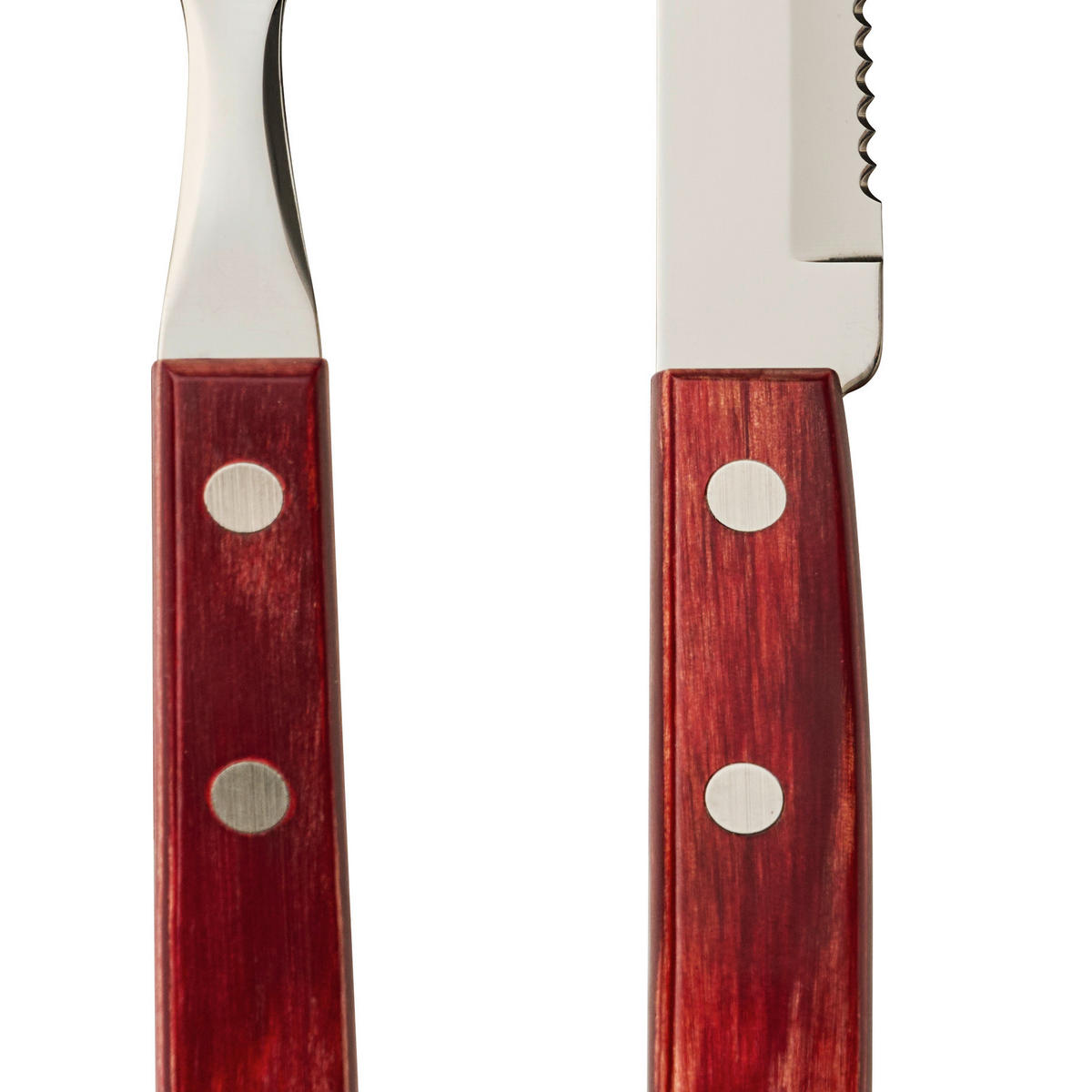 SADA PŘÍBORŮ, nerezová ocel, 12dílné - červená, Lifestyle, kov/dřevo