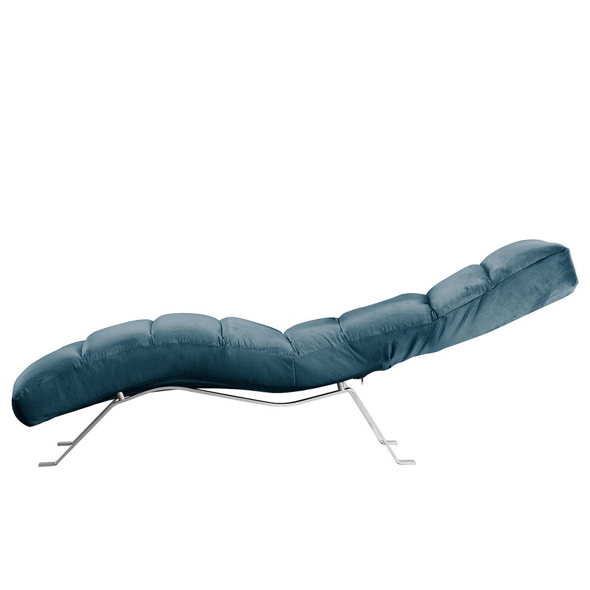 RELAXLIEGE SWING Samt Blau  - Blau/Silberfarben, Design, Textil/Metall (65/65-95/171cm) - Livetastic