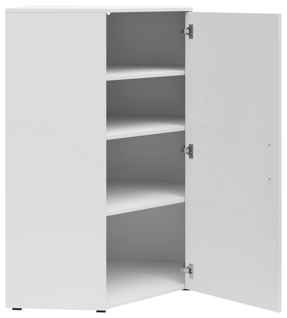 ECKKOMMODE 71,5/115/71,5 cm  in Weiss  - Weiss/Anthrazit, Modern, Holzwerkstoff/Kunststoff (71,5/115/71,5cm) - Carryhome