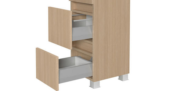 MIDISCHRANK 30/131/35 cm  - Sandfarben/Eichefarben, KONVENTIONELL, Holzwerkstoff/Kunststoff (30/131/35cm) - Xora
