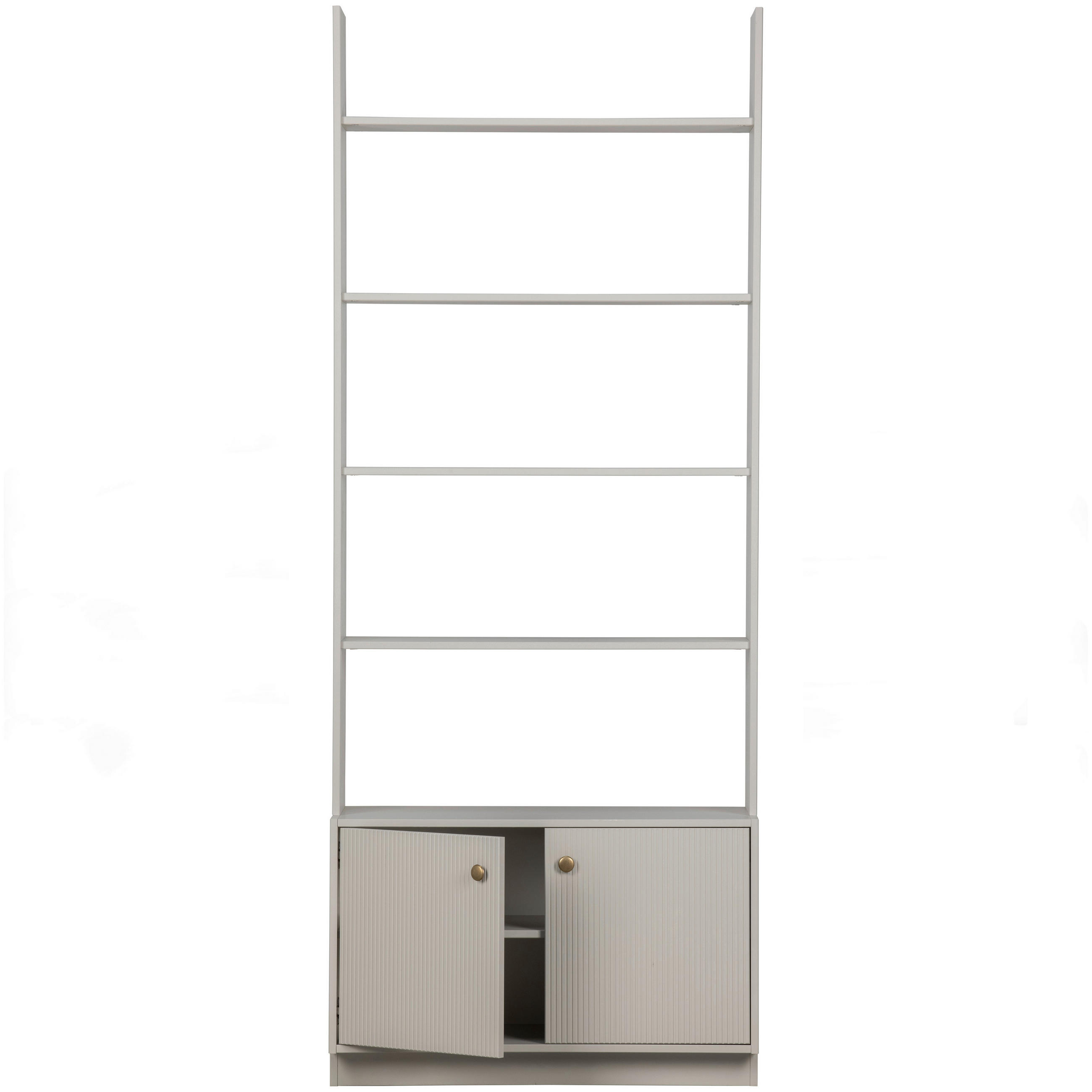 REGAL  80/200/35 cm Hellgrau  - Goldfarben/Hellgrau, Design, Holz/Metall (80/200/35cm) - Livetastic